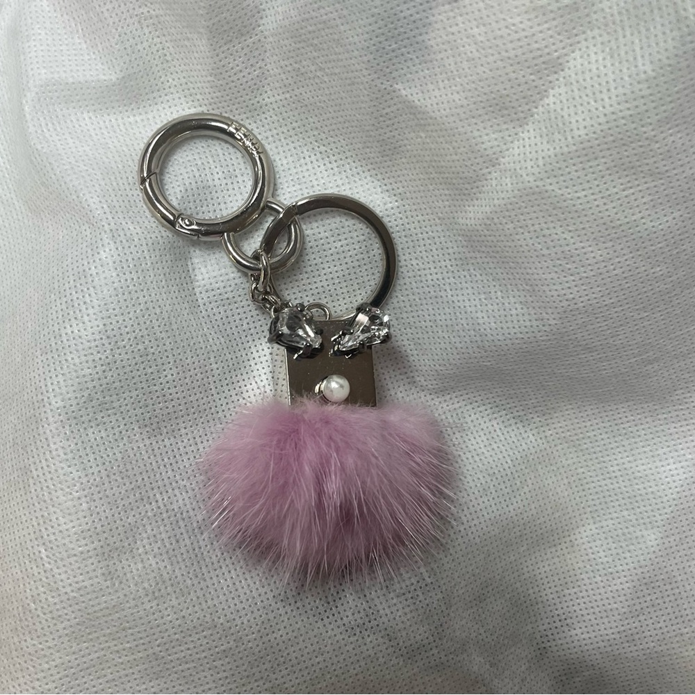 Fendi monster Pink Fur Pom Pom Keychain